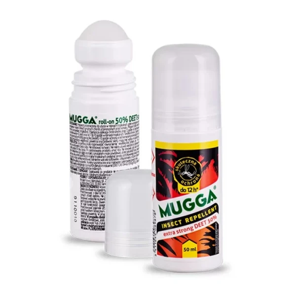 Mugga Insect Repellent, preparat na komary tropikalne, roll-on, DEET 50%, 50 ml
