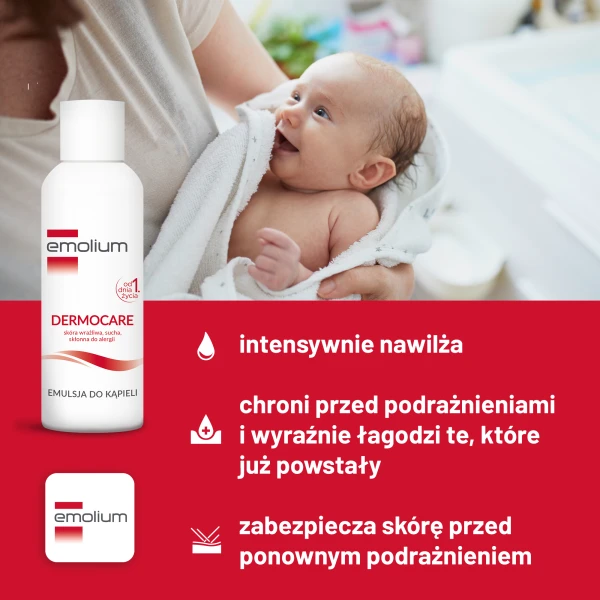 Emolium Dermocare, emulsja do kąpieli, od 1 dnia życia, 400 ml