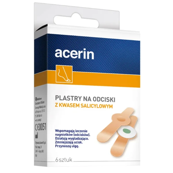 Acerin, plastry na odciski z kwasem salicylowym, 6 sztuk