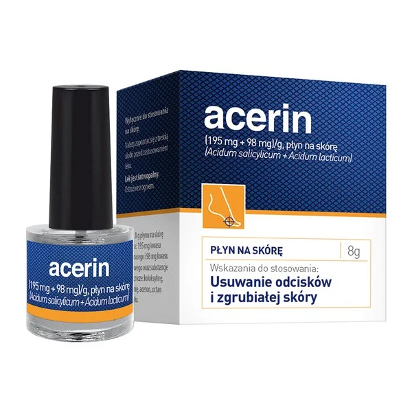 Acerin (195 mg + 98 mg)/g, płyn na skórę, 8 g