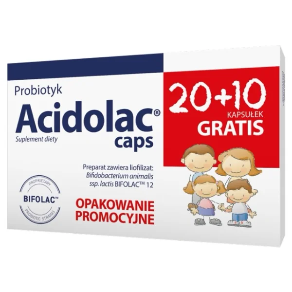 Acidolac Caps, 20 kapsułek + 10 kapsułek gratis