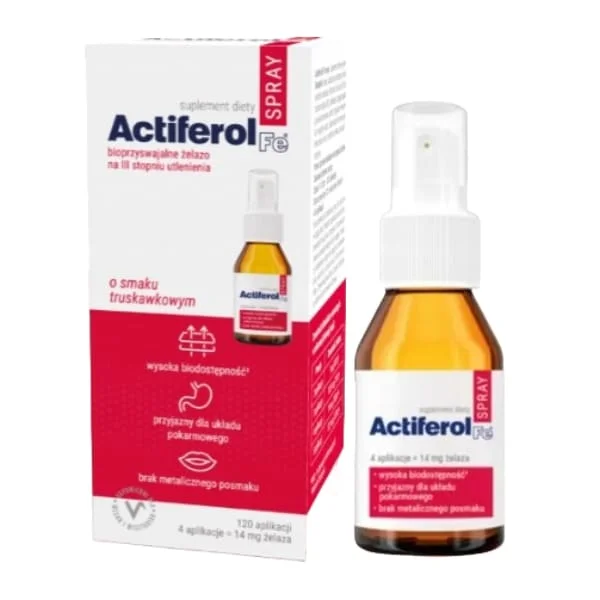 Actiferol Fe, spray o smaku truskawkowym, 60 ml