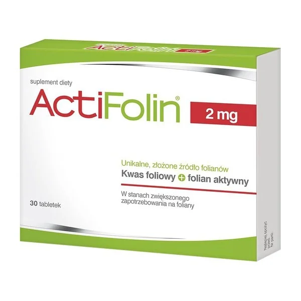 ActiFolin 2 mg, kwas foliowy 2000 µg, 30 tabletek
