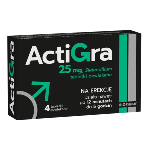 Actigra 25 mg, 4 tabletki powlekane