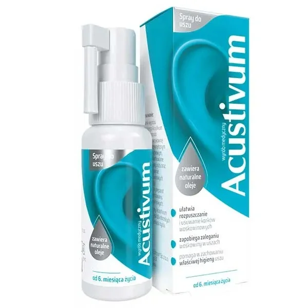 Acustivum, spray do higieny uszu, dla dzieci od 6 miesiąca i dorosłych, 20 ml