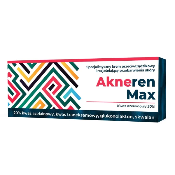 Akneren Max, specjalistyczny krem przeciwtrądzikowy i rozjaśniający przebarwienia, 30 g