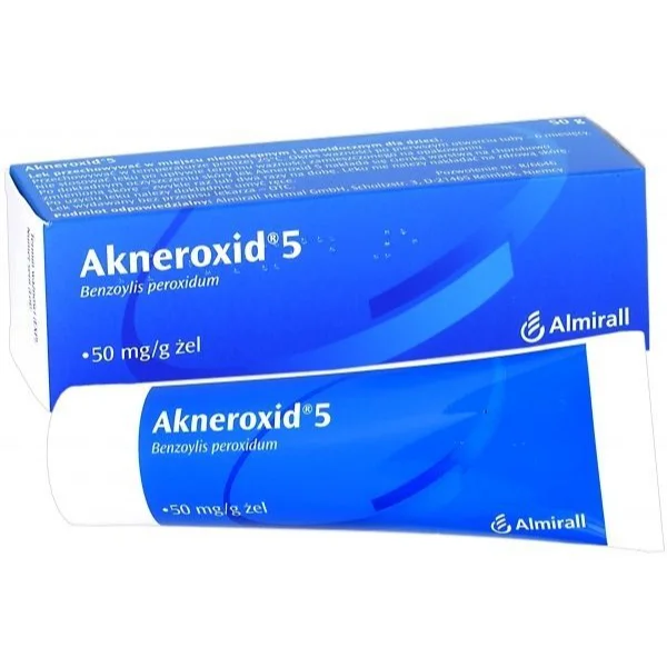 Akneroxid 5 50 mg/g, nadtlenek benzoilu, żel, 50 g