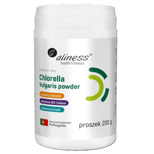 Aliness Chlorella Vulgaris proszek, 200 g