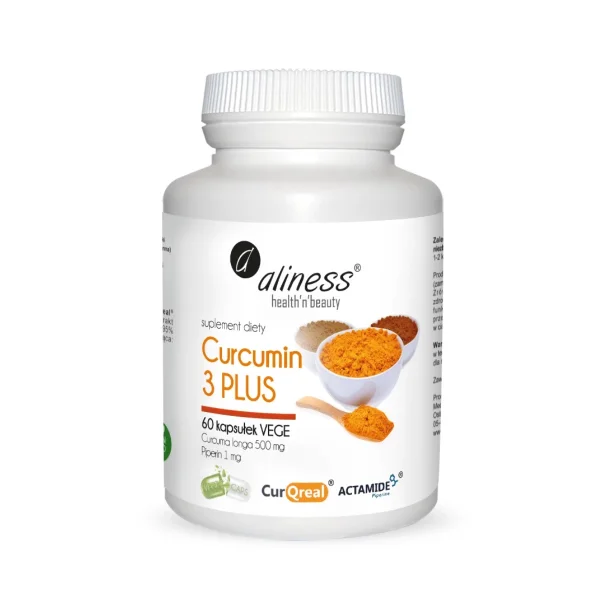 Aliness Curcumin 3 PLUS, kurkuma, 60 kapsułek