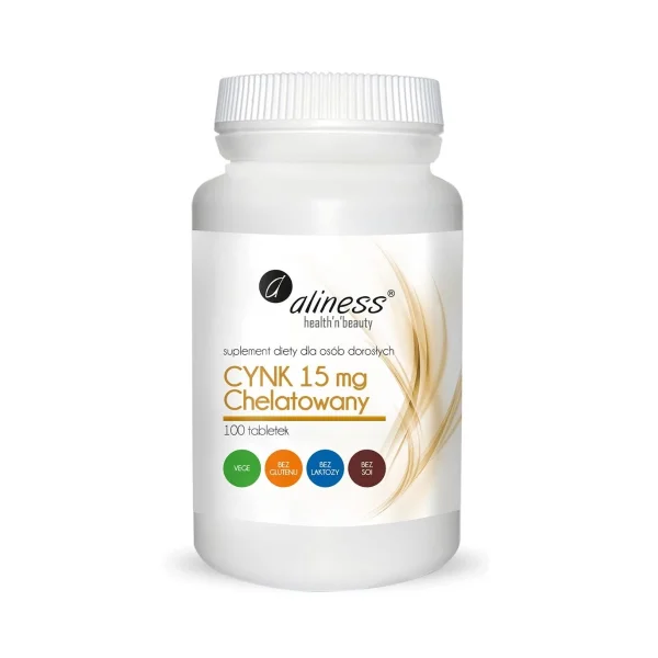 Aliness Cynk Chelatowany 15 mg, 100 tabletek