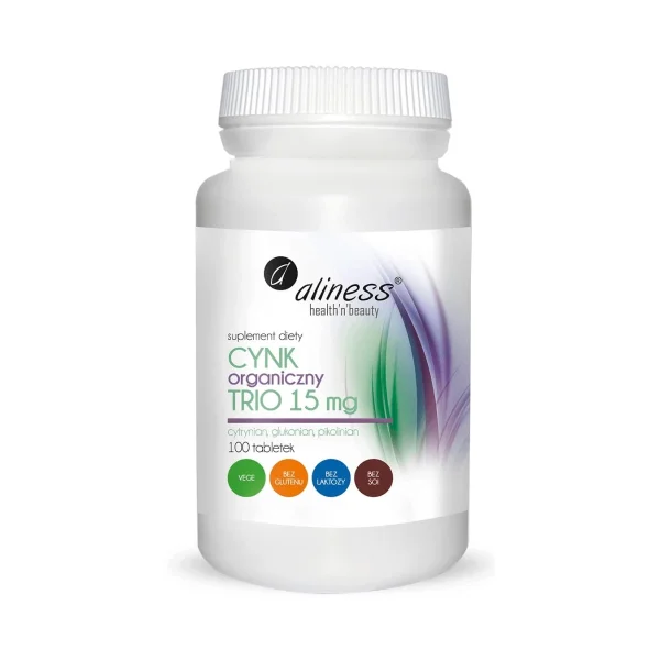 Aliness Cynk Organiczny Trio 15 mg ,100 tabletek