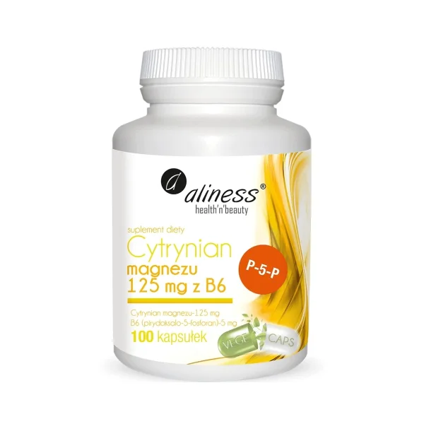 Aliness Cytrynian Magnezu 125 mg z Witaminą B6, 100 tabletek