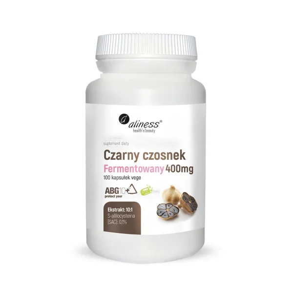 Aliness Czarny Czosnek Fermentowany 400 mg, 100 kapsułek