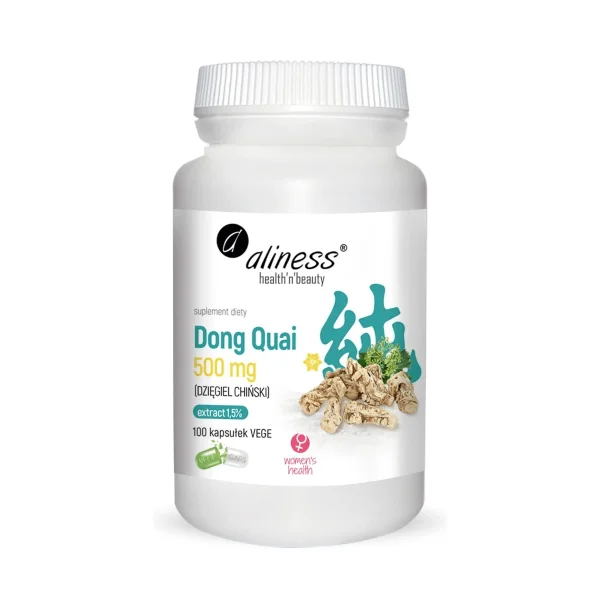 Aliness Dong Quai 500 mg, dzięgiel chiński, 100 kapsułek