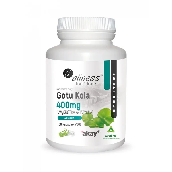Aliness Gotu Kola, wąkrotka azjatycka 400 mg, 100 kapsułek