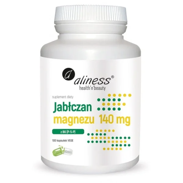 Aliness Jabłczan Magnezu 140 mg z witaminą B6, 100 tabletek