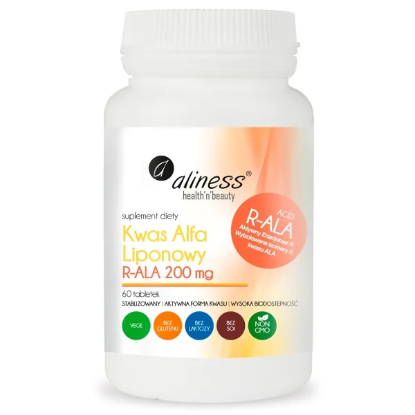 Aliness Kwas Alfa Liponowy R-ALA 200 mg, 60 tabletek