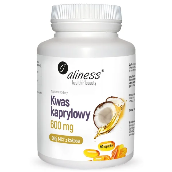 Aliness Kwas Kaprylowy 600 mg, 90 kapsułek