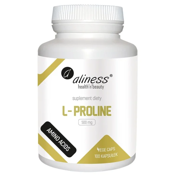 Aliness L-Proline, L-prolina 500 mg, 100 kapsułek