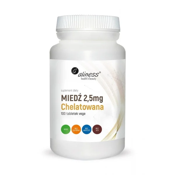 Aliness Miedź chelatowana 2,5 mg, 100 kapsułek