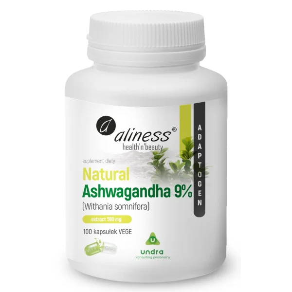Aliness Natural Ashwaganda 9% , 100 kapsułek vege