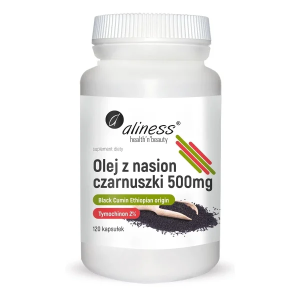 Aliness Olej z nasion czarnuszki 500 mg, 120 kapsułek