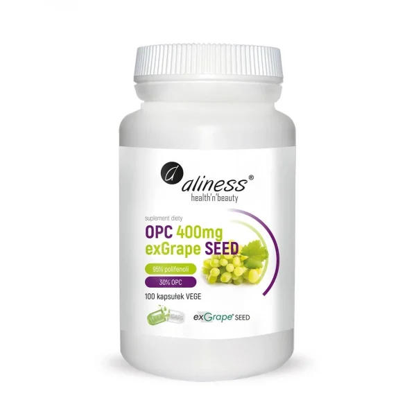 Aliness OPC Ekstrakt z pestek winogron 400 mg, 100 kapsułek