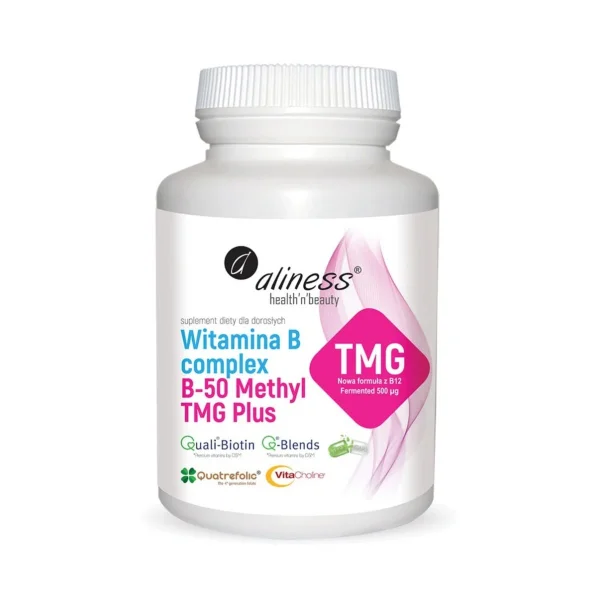 Aliness Witamina B Complex B50 Methyl TMG Plus, 100 kapsułek