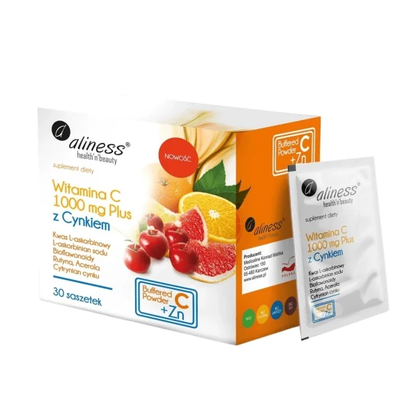 Aliness Witamina C 1000 mg Plus z cynkiem, 30 saszetek