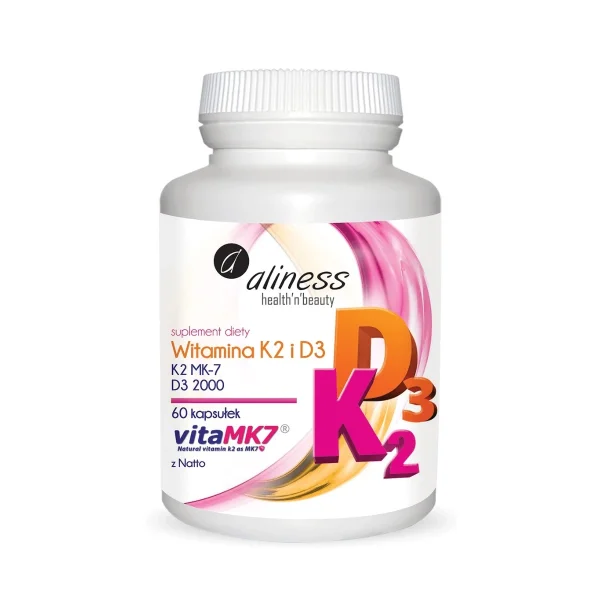 Aliness Witamina K2 MK-7 + D3 2000 j.m., 60 kapsułek