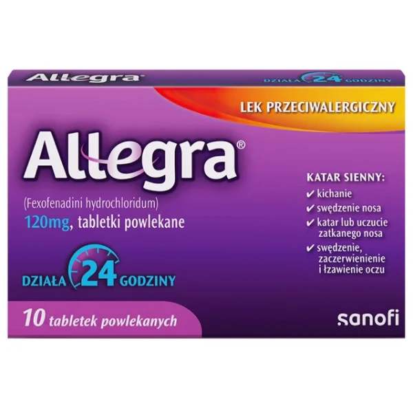 Allegra 120 mg, 10 tabletek powlekanych