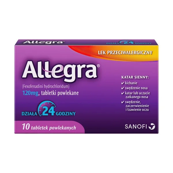 Allegra 120 mg, 10 tabletek powlekanych