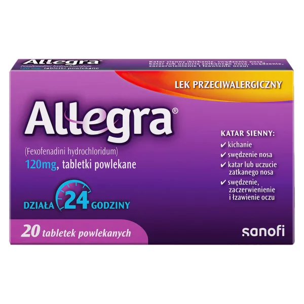 Allegra 120 mg, 20 tabletek powlekanych