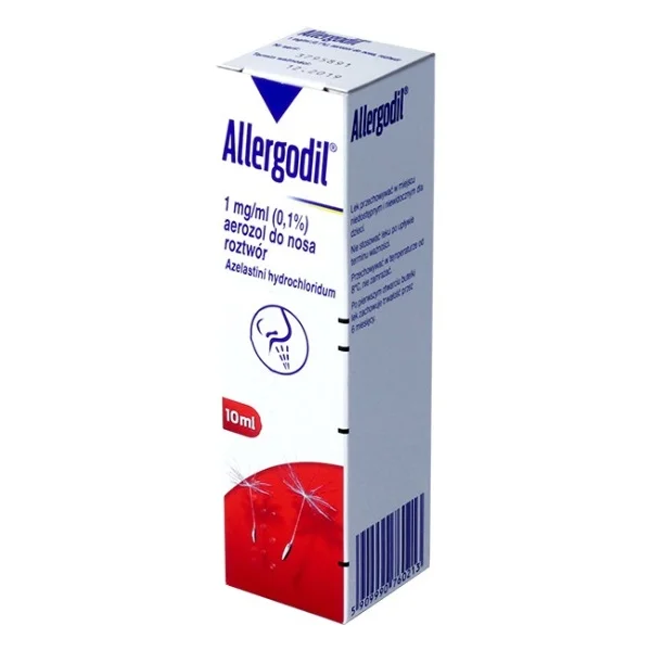 Allergodil 1 mg/ml (0,1%), aerozol do nosa, roztwór, 10 ml