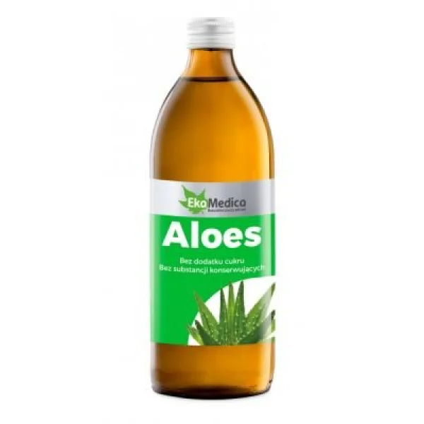 EkaMedica Aloes, płyn bez dodatku cukru i substancji konserwujących, 500 ml