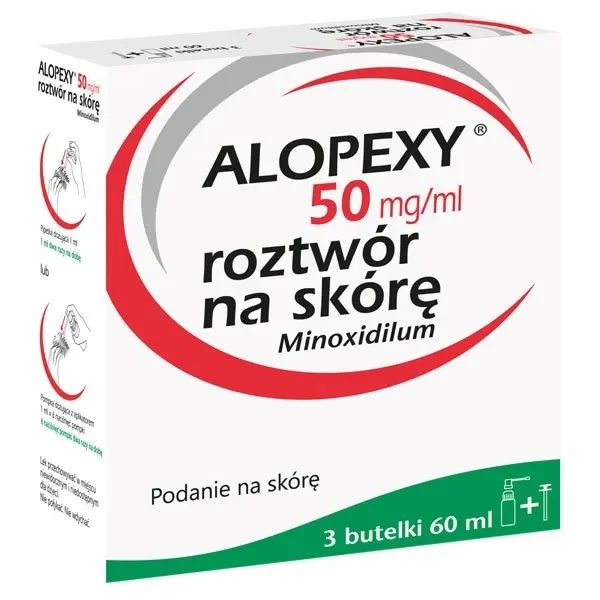 Alopexy 5 % (50 mg/ml), roztwór do stosowania na skórę, 3 x 60 ml