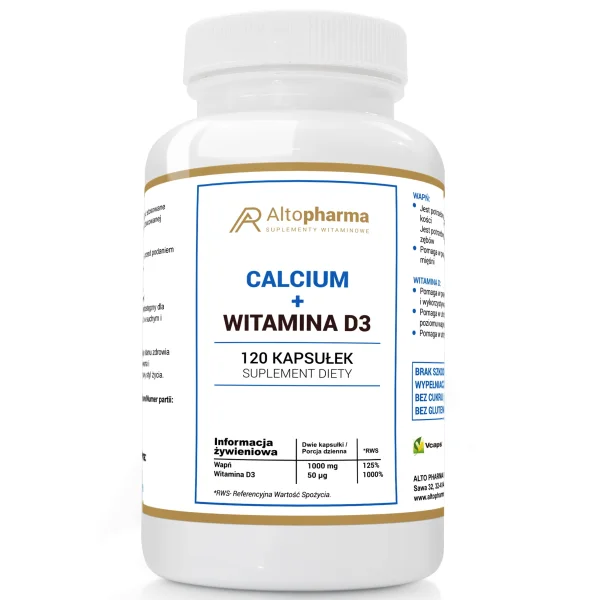 AltoPharma Calcium + Witamina D3, 120 kapsułek