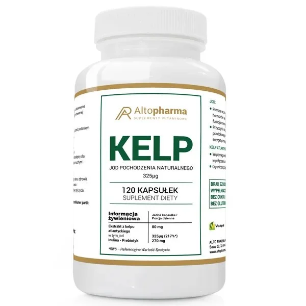 Altopharma Kelp, Jod pochodzenia naturalnego, 120 kapsułek
