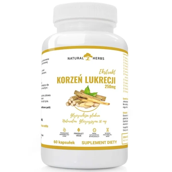Natural Herbs Korzeń Lukrecji 250 mg, 60 kapsułek