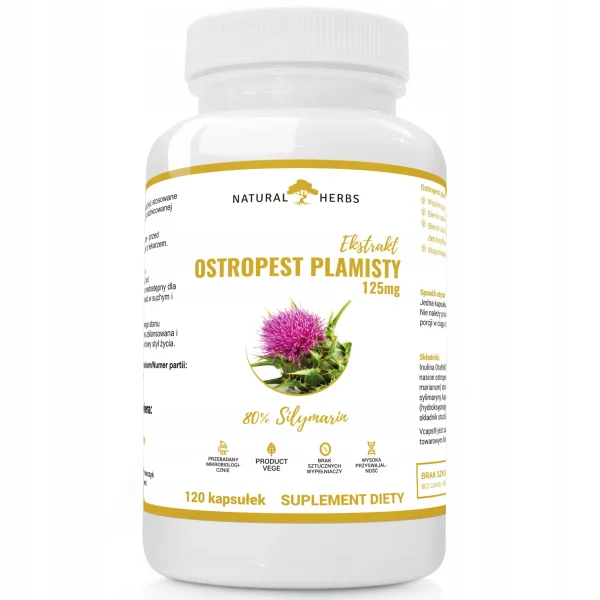 Natural Herbs Ekstrakt Ostropest Plamisty, 120 kapsułek