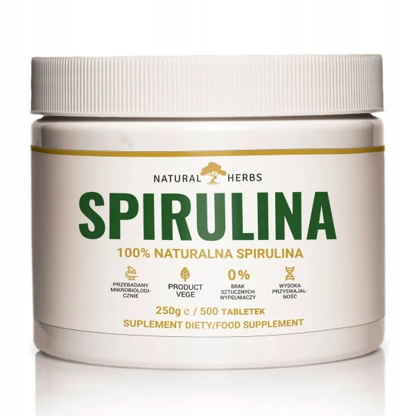Natural Herbs Spirulina, 500 tabletek