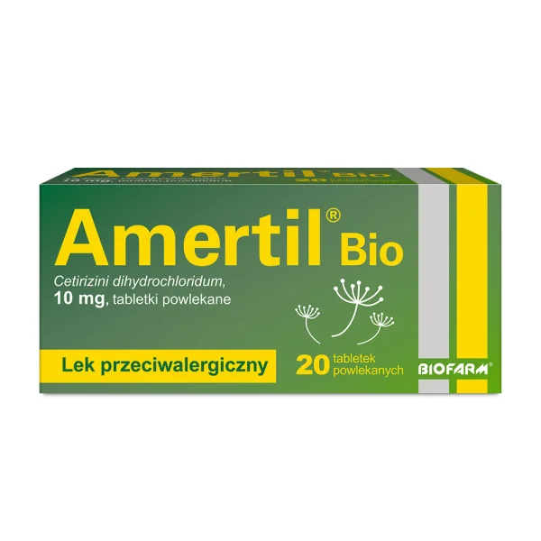 Amertil Bio 10 mg, na alergię, 20 tabletek powlekanych