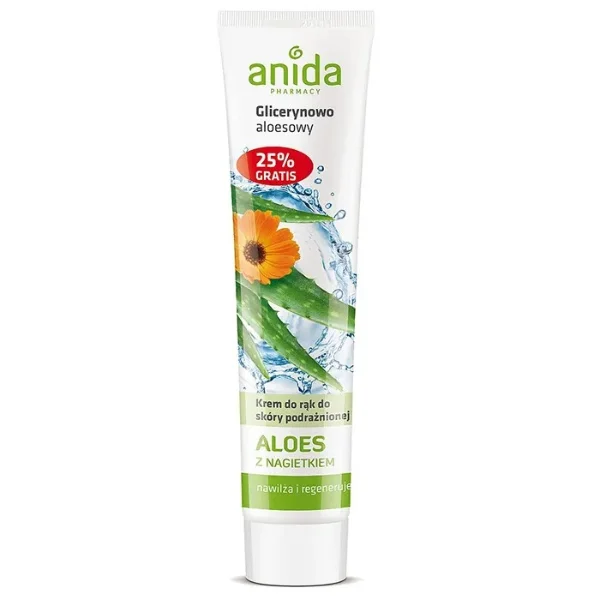 Anida, krem do rąk glicerynowo-aloesowy z nagietkiem, 125 ml