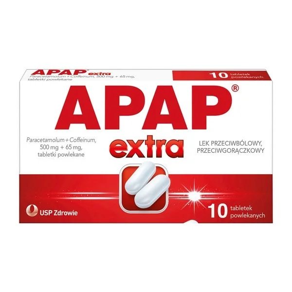 Apap Extra 500 mg + 65 mg, 10 tabletek powlekanych