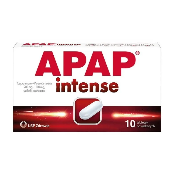 Apap Intense 200 mg + 500 mg, 10 tabletek powlekanych