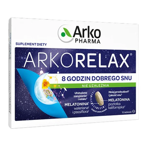 Arkorelax, 8 Godzin Dobrego Snu, 15 tabletek