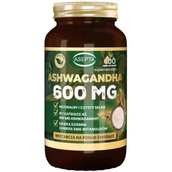 Asepta Ashwagandha  600 mg, 100 kapsułek