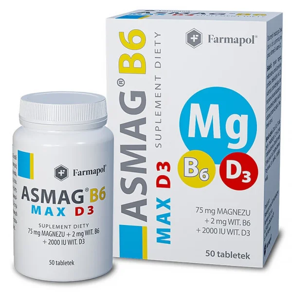 Asmag B6 Max D3, 50 tabletek