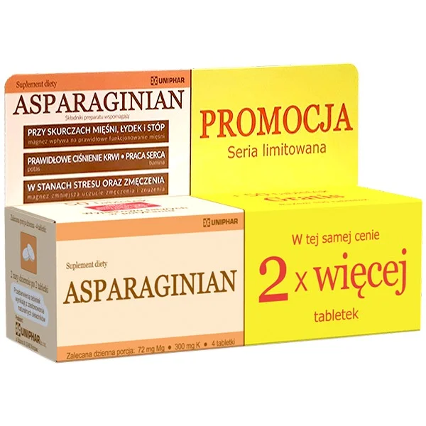Asparaginian, 50 tabletek + 50 tabletek gratis