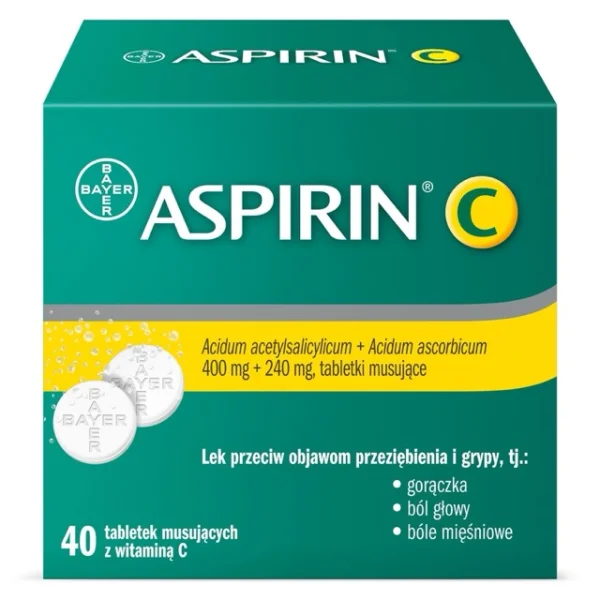 Aspirin C 400 mg + 240 mg, 40 tabletek musujących